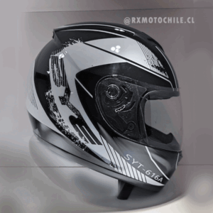 Casco Integral SYT-616A | Diseño Deportivo Negro/Plata | Certificación DOT