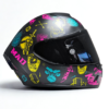 shoei figuras multicolor Casco Integral Racing "Mad Speed" – Edición Gráficos Urbanos (Oro, Plata, Multicolor)