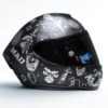 shoei figuras plateado Casco Integral Racing "Mad Speed" – Edición Gráficos Urbanos (Oro, Plata, Multicolor)
