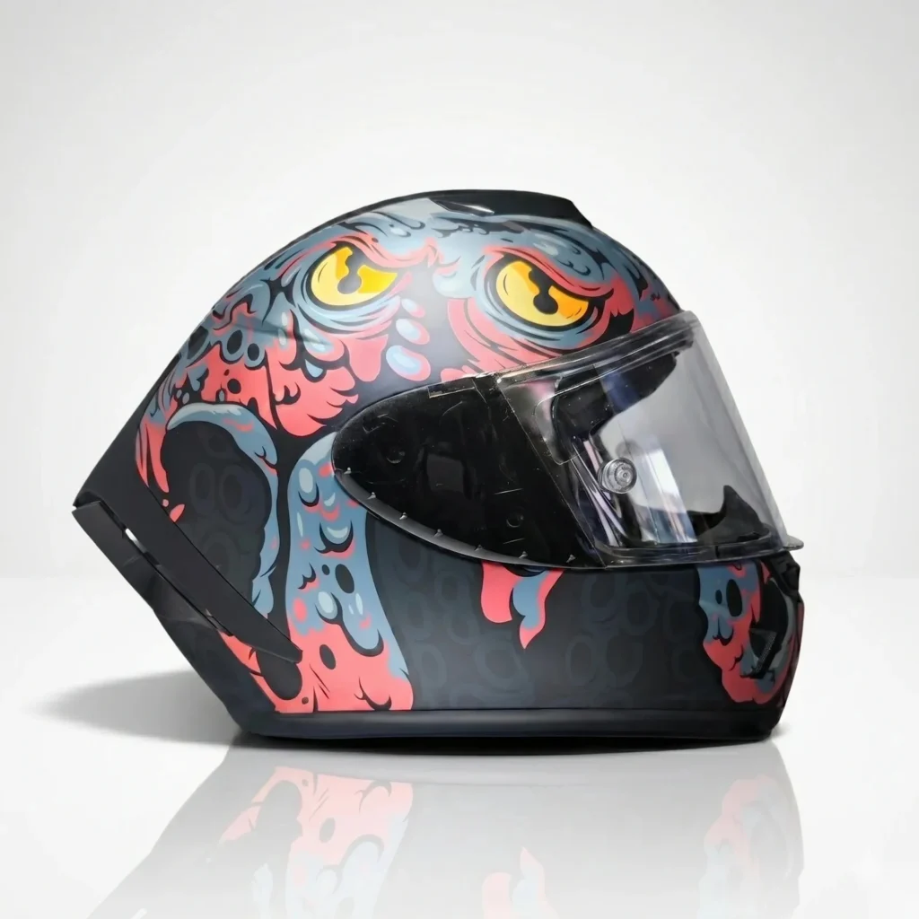 Casco Integral para Motocicleta Diseño Pulpo
