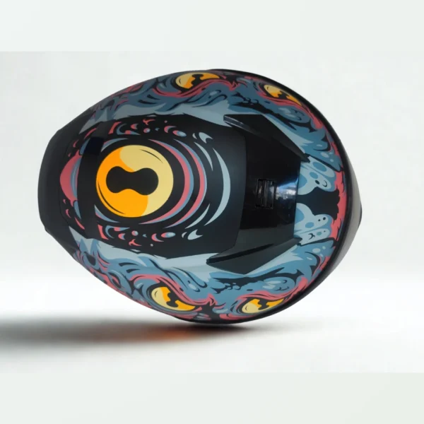 casco pulpo naranja 3 Casco Integral para Motocicleta Diseño Pulpo